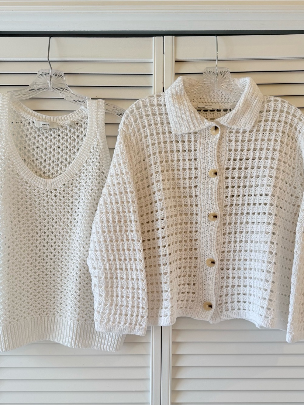 VINCE Set ✨Like New✨ Open Stitch Cardigan and Tank XL